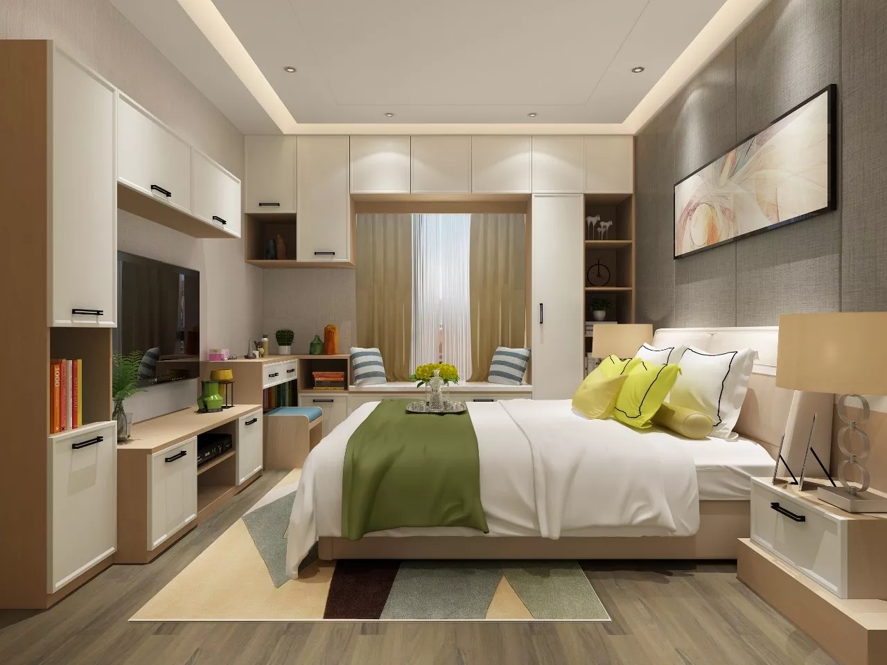 新装的卧室比多功能房还牛逼！每天都在卧室里笑醒！